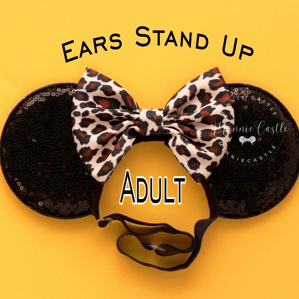 Cheetah Mickey Ears, Leopard Mouse Ears, Minnie Ears, Mickey Ears, Animal kingdom Ears, Adult Women Mouse Ears with Elastic Headband