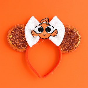 Nemo Ears, Nemo Mickey Ears, Finding Fish Mouse Ears, Minnie ears, Dory Minnie Ears, Nemo Ears, Mouse ears headband, Mickey Ears Nemo / Simple Design