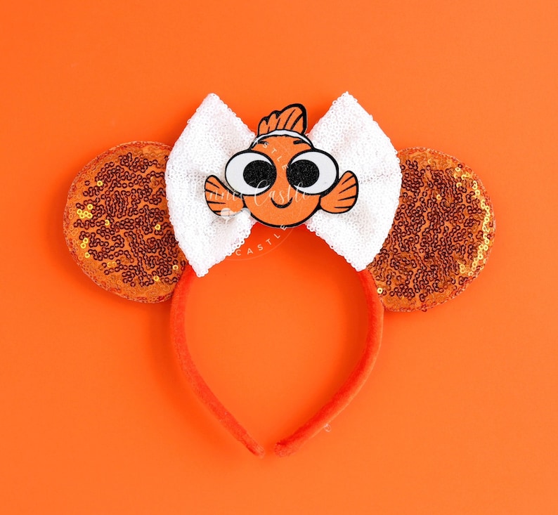 Nemo Ears, Nemo Mickey Ears, Finding Fish Mouse Ears, Minnie ears, Dory Minnie Ears, Nemo Ears, Mouse ears headband, Mickey Ears Nemo / Simple Design