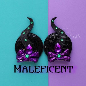 Malficent Ohren, Mickey Ohren Haarspangen, Mickey Ohren, Minnie Ohren, Herrin aller Bösen Ohren, Halloween Maus Ohren Haarspangen, Halloween Ohren