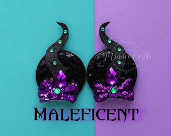 Malficent Ears, Mickey Ears Hair Clips, Mickey Ears, Minnie Ears, Mistress of All Evil Ears, Halloween Mouse Ears Hair Clips, Halloween Ears