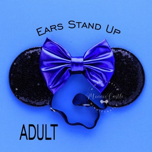 Royal Blue Minnie ears, Mickey ears, Adult Women Mouse Ears, Minnie ears Elastic Headband, Mickey Ears with Comfortable Stretch band