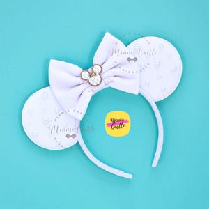 White Pearls on Mouse Ears, Bride Mickey Ears, Minnie Ears Headband, Mickey Pearl Ear for Kids and Adults, Bride Shower Gift for Friends