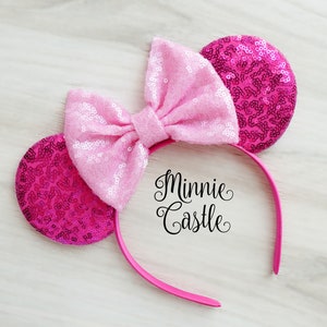 Pink Mouse Ears, Mickey Ears, Minnie Ears, Fuchsia Mouse Ears, Mouse Ears Headband, Pink Minnie Ears, Mickey Ears, Characters Ears