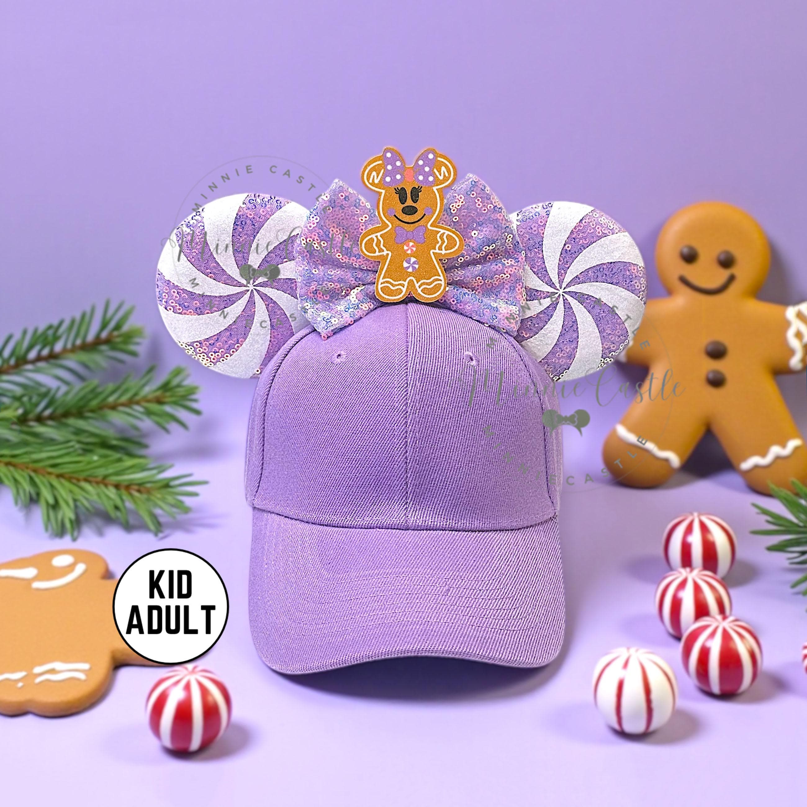Disney Lavender Hat with Gold Accents Disney 100 Years of Wonder Mickey and Minnie Ear Hat for  main image 4