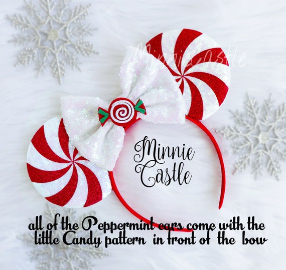 Red Sequin Peppermint Minnie Ears PHOTOS: New Peppermint Candy and Gingerbread Mickey & Minnie  main image 4