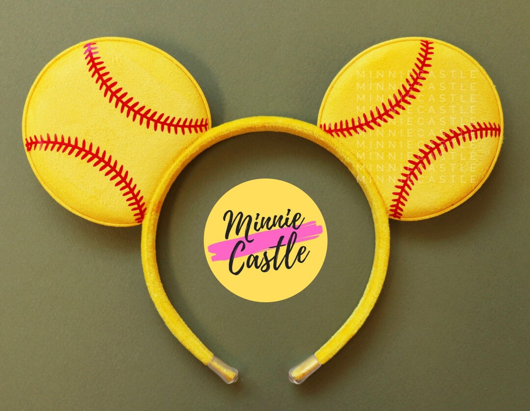Softball Mickey Ears, Sports Mouse Ears, Mickey Ears for Boys, Softball