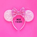 Mouse Ears Pink Headband Mickey Minnie Sequin Ears for Kids & Adults