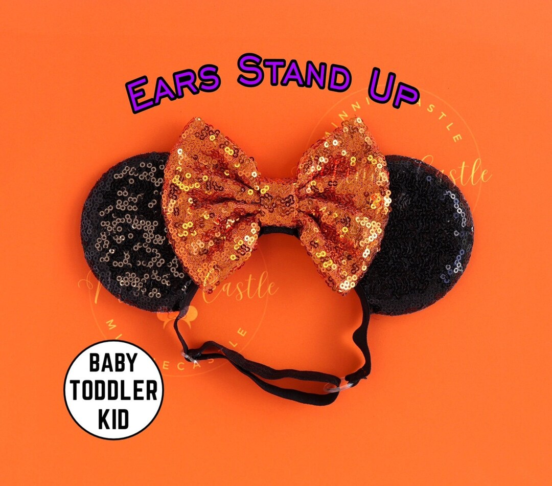 Halloween Orange Mickey Ears, Mickey Ears, Halloween Ears, Toddler Minnie, Baby Mouse Ears