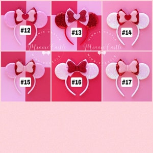 Valentines Day Mickey Ears, Valentines Day Minnie ears, Mickey Ears, Minnie Ears, Mouse Ears headband, Heart Mickey Ears for Adults Kids image 4