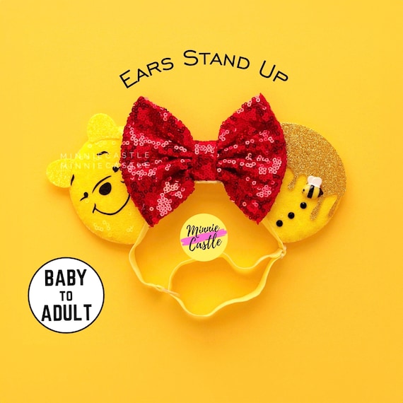 Pooh Bear Ears, Pooh Honey Mickey Ears, Toddler Mickey Ears  display picture 2