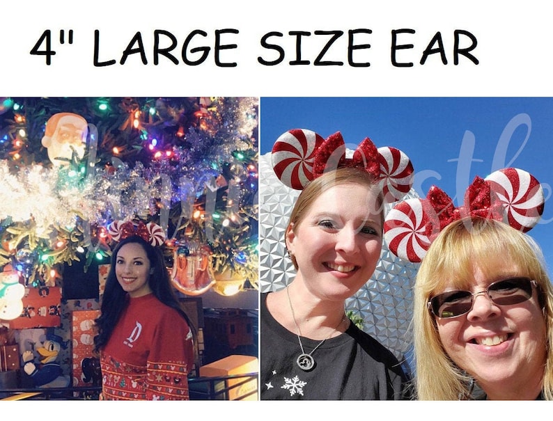 Red peppermint Minnie ears Peppermint Mickey ears Christmas image 6