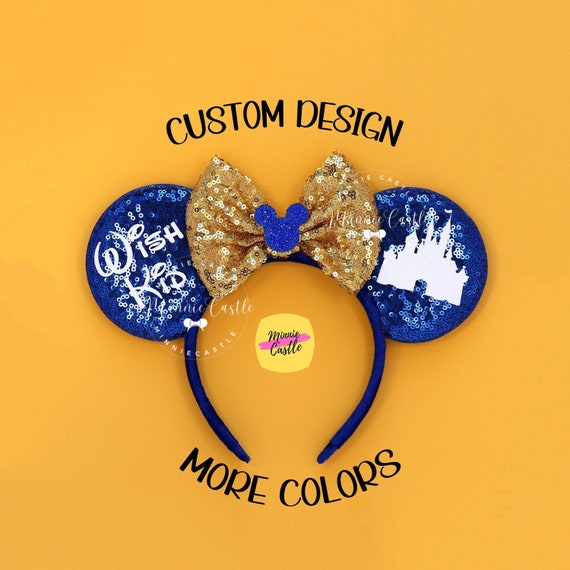 Custom Design Mouse Ears, Mickey Ears, Wish Kid Minnie Ears, Personalized Mouse Ear, Birthday Ears Gift to Adults & Kids, Character Headband