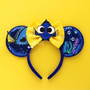 Nemo Ears, Nemo Mickey Ears, Finding Fish Mouse Ears, Minnie ears, Dory Minnie Ears, Nemo Ears, Mouse ears headband, Mickey Ears Dory / Full Design