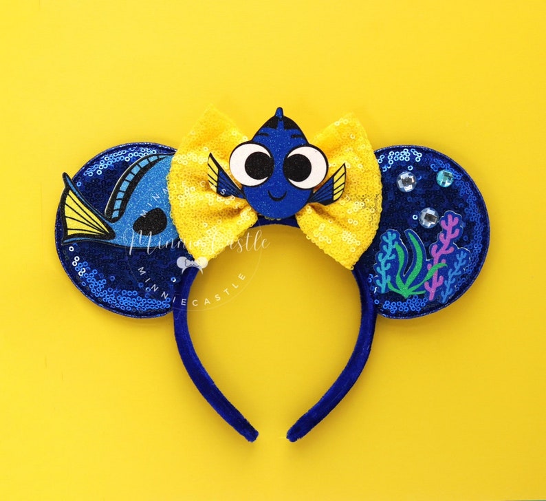 Nemo Ears, Nemo Mickey Ears, Finding Fish Mouse Ears, Minnie ears, Dory Minnie Ears, Nemo Ears, Mouse ears headband, Mickey Ears Dory / Full Design