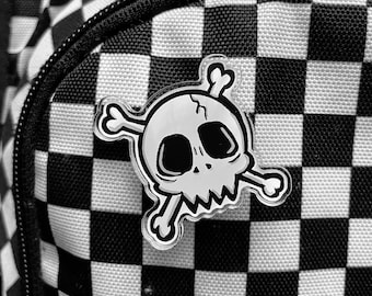 Pin acrílico de calavera / 1.5 pulgadas
