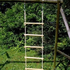 Rope ladder 2.0 - 10.0 m solid 150kg breaking load beech wood