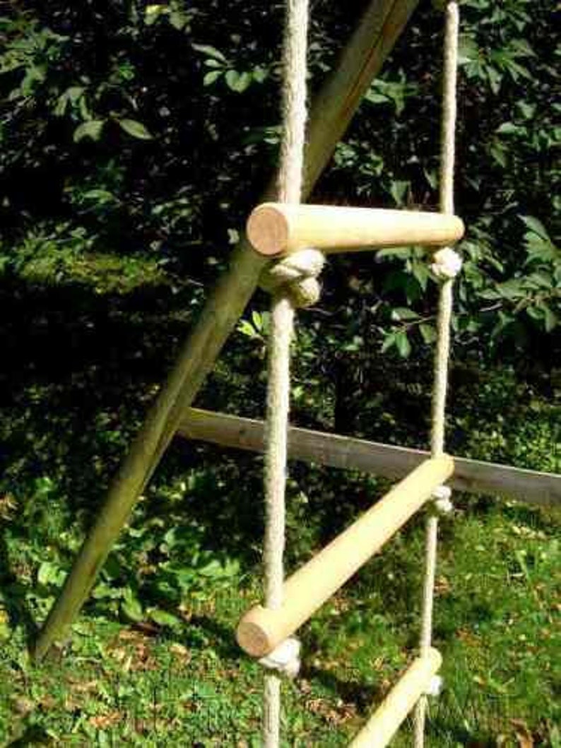 Rope ladder 2.0 10.0 m solid 150kg breaking load beech wood image 3