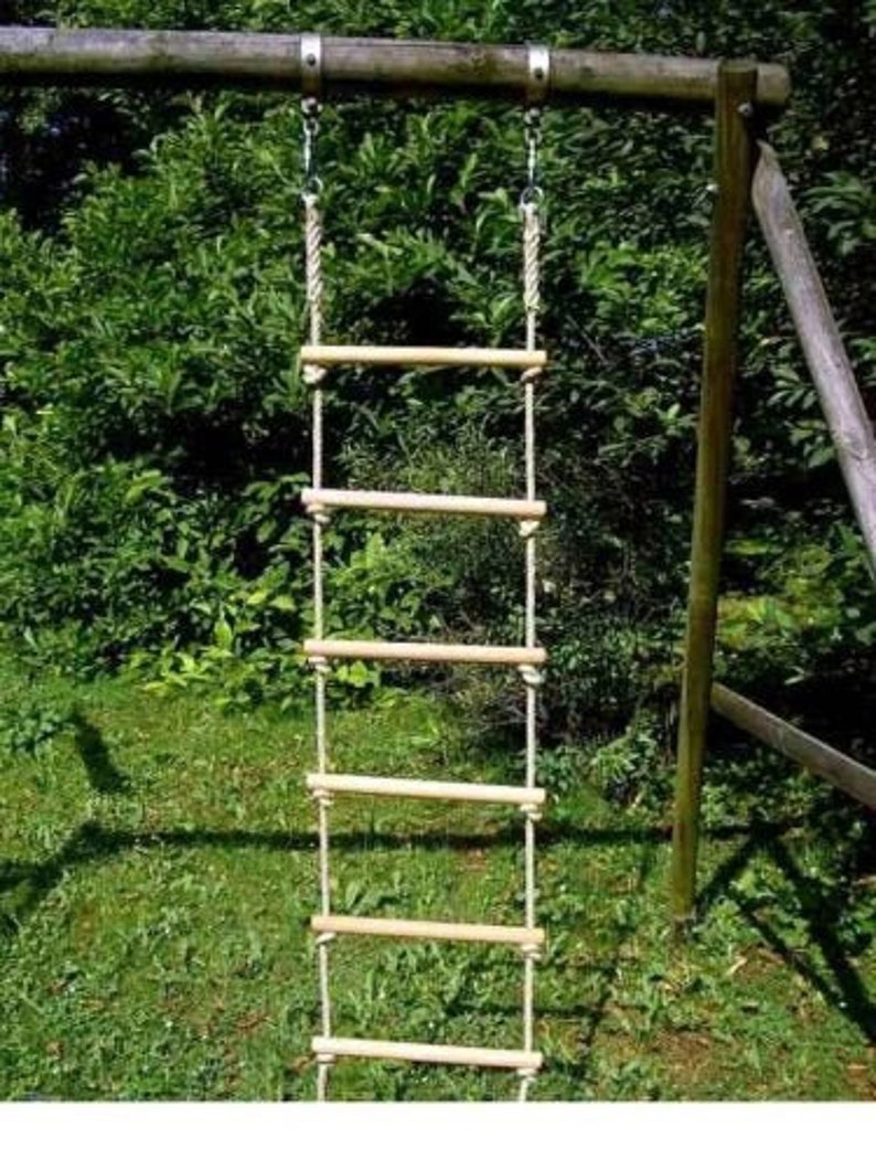 Rope ladder 2.0 10.0 m solid 150kg breaking load beech wood image 1