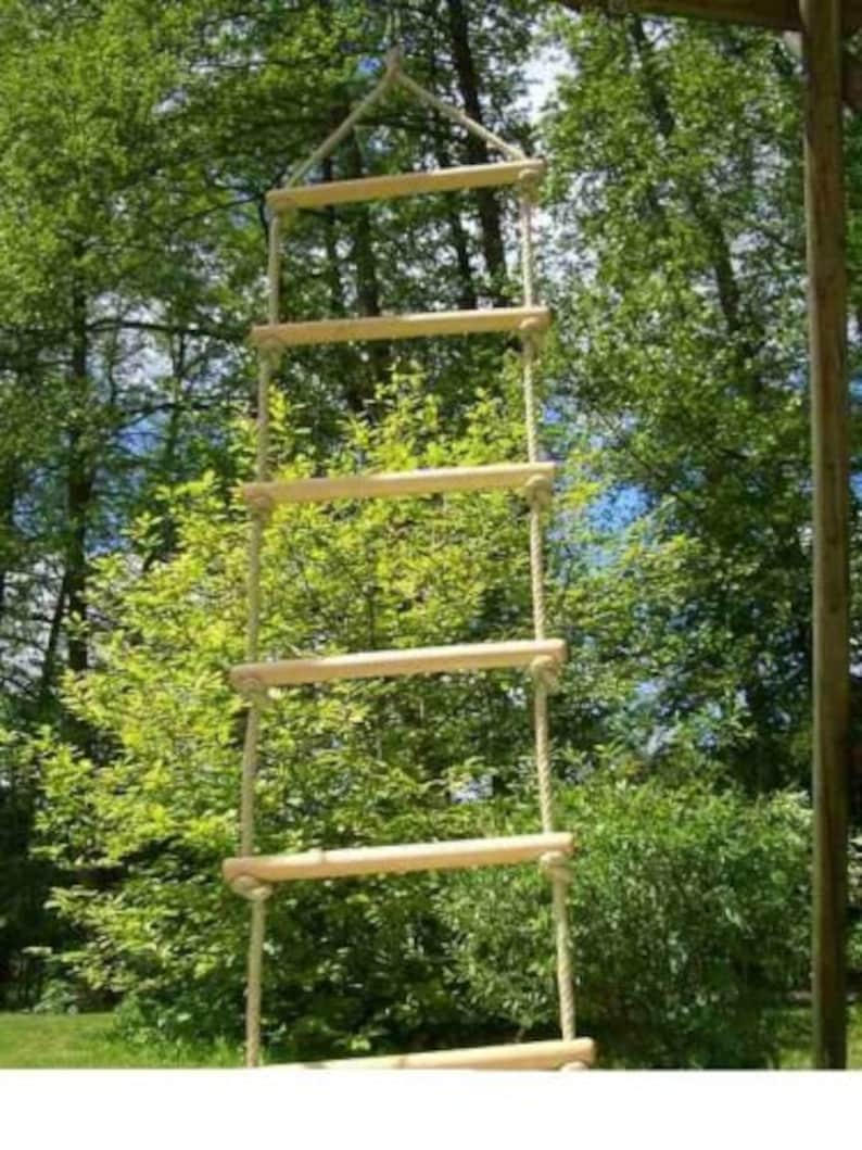 Rope ladder 2.0 10.0 m solid 150kg breaking load beech wood image 2