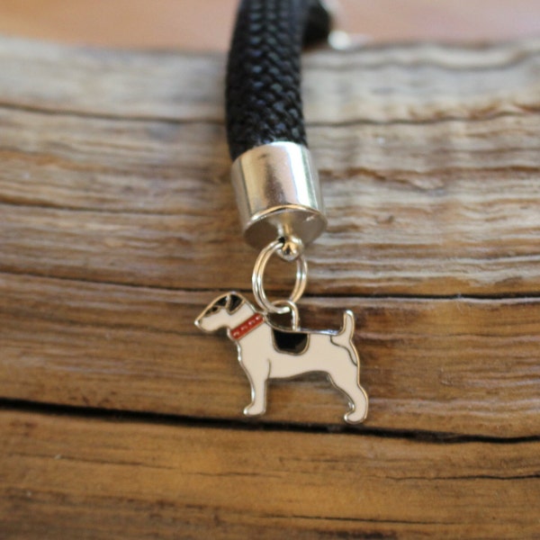 Jack Rassel Keychain!! Sailing rope keychain !! Very nice handmade keychain with dog / Jack rattle