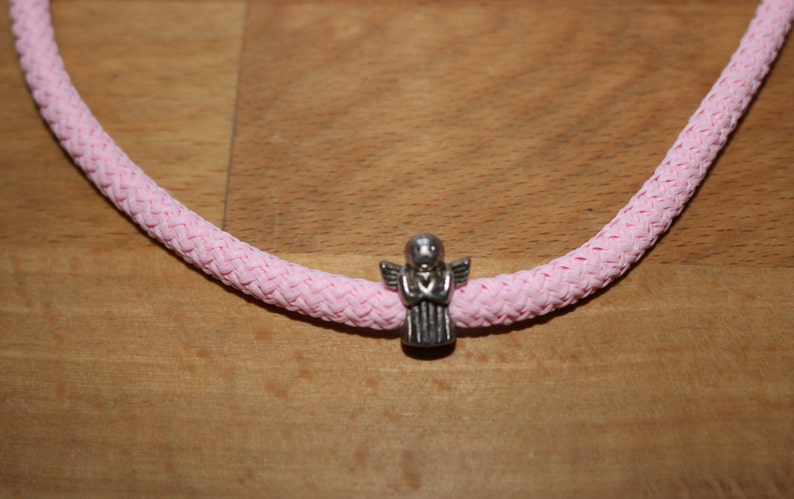 Angel necklace made of sturdy sailing rope, in many beautiful colors Manual work Unique Unique Handmade Pink