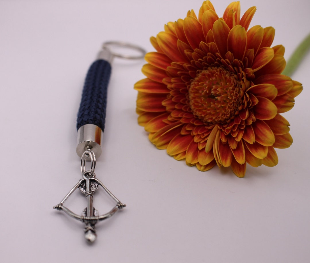 Archer Keychain With Bow and Arrow / Bag Pendant Made From Sailing Rope