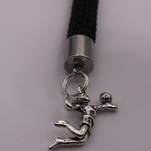 Volleyball keychain with a volleyball player / pocket pendant made of sailing rope Unique Black