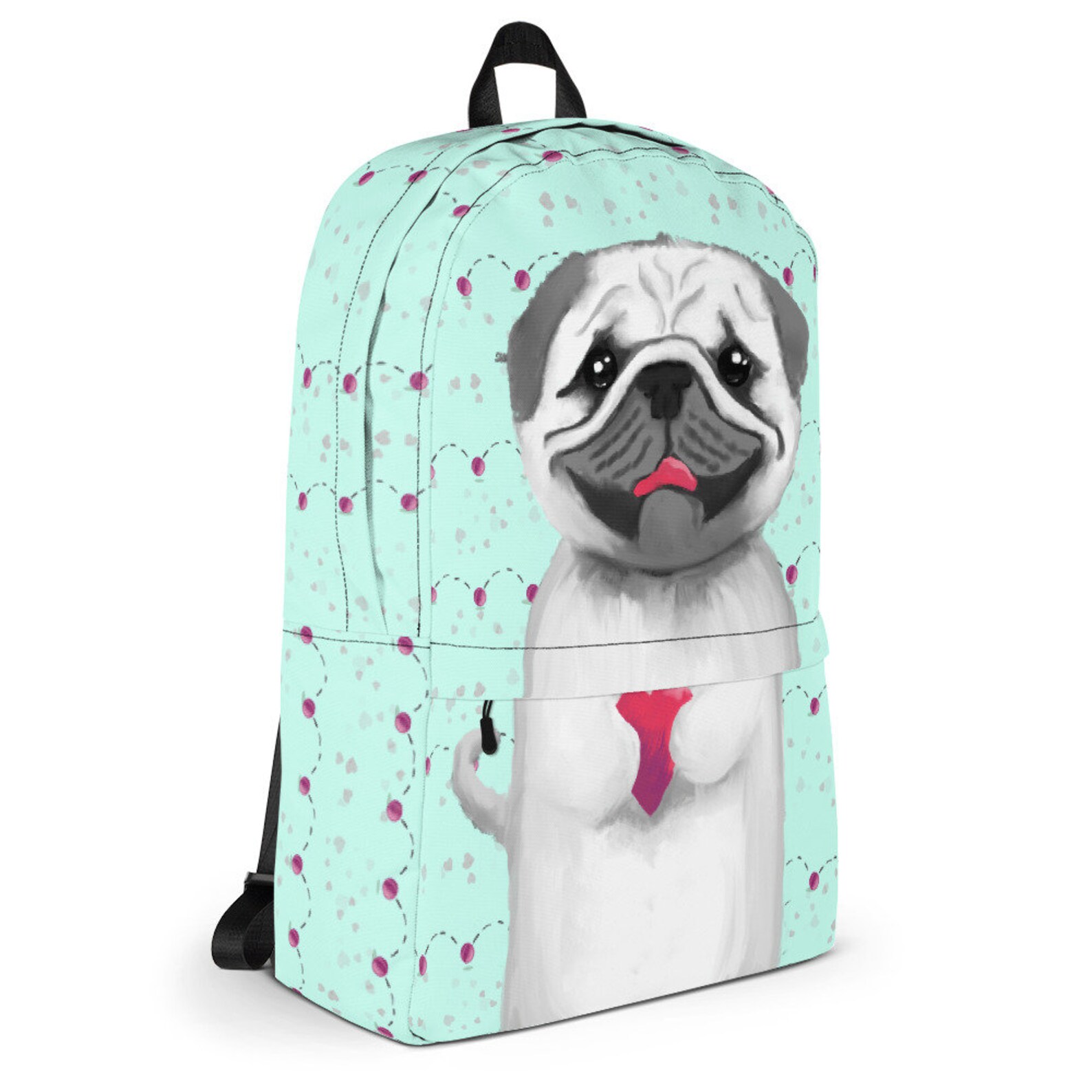 Pug Backpack School Bag Laptop Bag Back to School Etsy