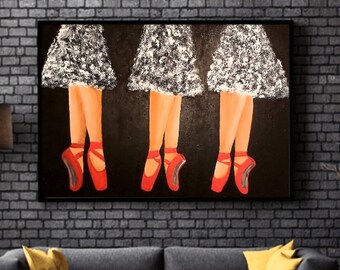 BALLERINA BALLET Dancer Gir lDancers Women Art Ballet Painting Dance Original Art Ballet Foot, Ballet Music Gift For Ballet Dancer Lovers