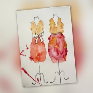 Illustrazione di moda chic per un arredamento moderno. Illustrazione di moda rossa per un arredamento moderno.
