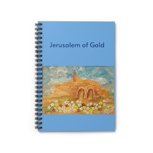 JERUSALEM OF GOLD Jewish Notebook Unique Jewish Gift Idea Jewish Memory Keeper Gift SpiralSpiral Notebook Ruled L image 1