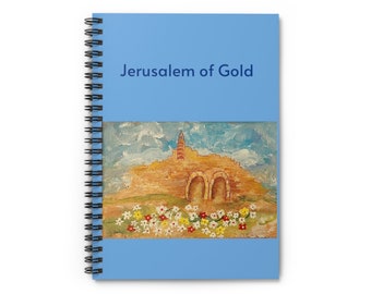 JERUSALEM OF GOLD Jewish Notebook | Unique Jewish Gift Idea | Jewish Memory Keeper Gift SpiralSpiral Notebook - Ruled L