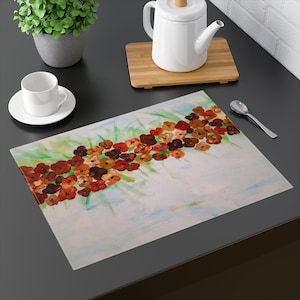 Retro Botanical Placemat Table Placemat Dining Vintage Decor Artistic placemat flowers dinner placemats for table retro placemat Mod Floral