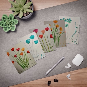 Painted Cards,Multi-Design Greeting Cards, Original Cards With Envelopes Art Cards Multipack,Watercolour Illustrated Botanical,Any Occasion,