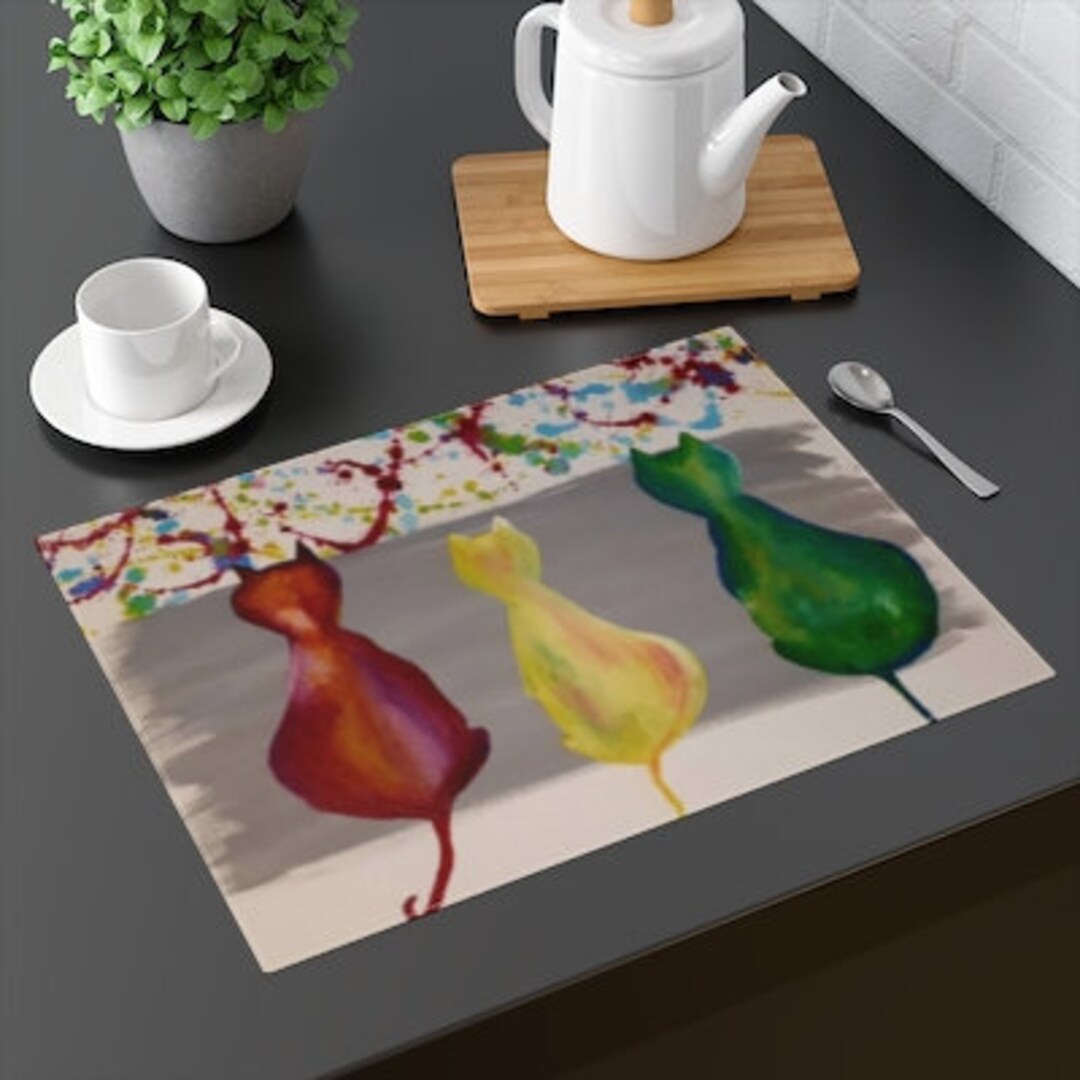 Placemat, Cat Placemat, Cats Art, Cats Family, Cat Placemat, Placemat