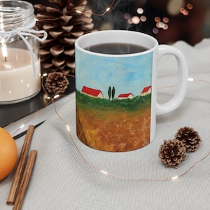 Popular right now, Rustic design, kibbutz painting, Rural landscape inspirational Gift Friend  Favorite items