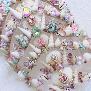 Handgemaakte schelp zeemeerminkroon: strass tiara