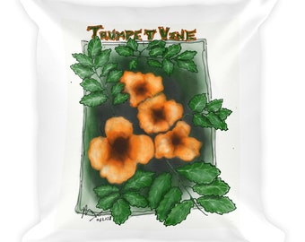 A little throw pillow with Max's Trumpet Vine drawing.