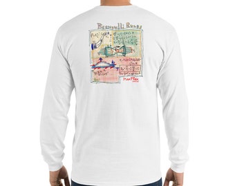 Bernoulli's Long Sleeve T-Shirt with a Max Flex Bernoulli's Laws illustration