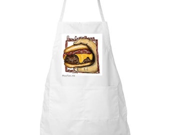 Cheeseburger Apron with Max Flex Bacon Cheeseburger illustration