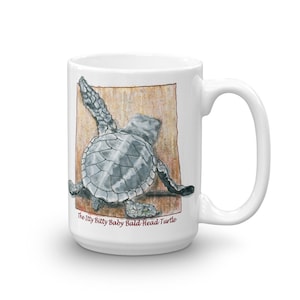 Baby turtle Coffee Mug - 15oz with Bald Head Baby Turtle