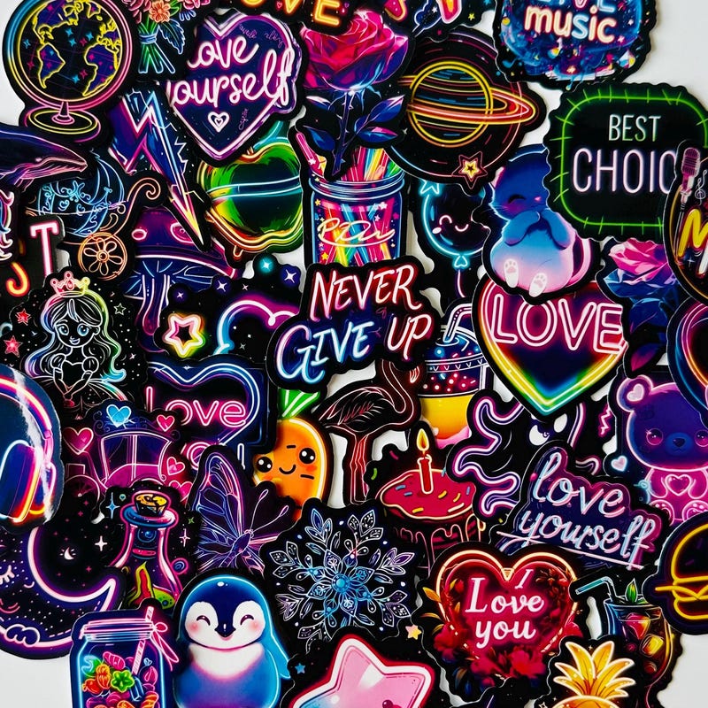 Neon Stickers - Etsy