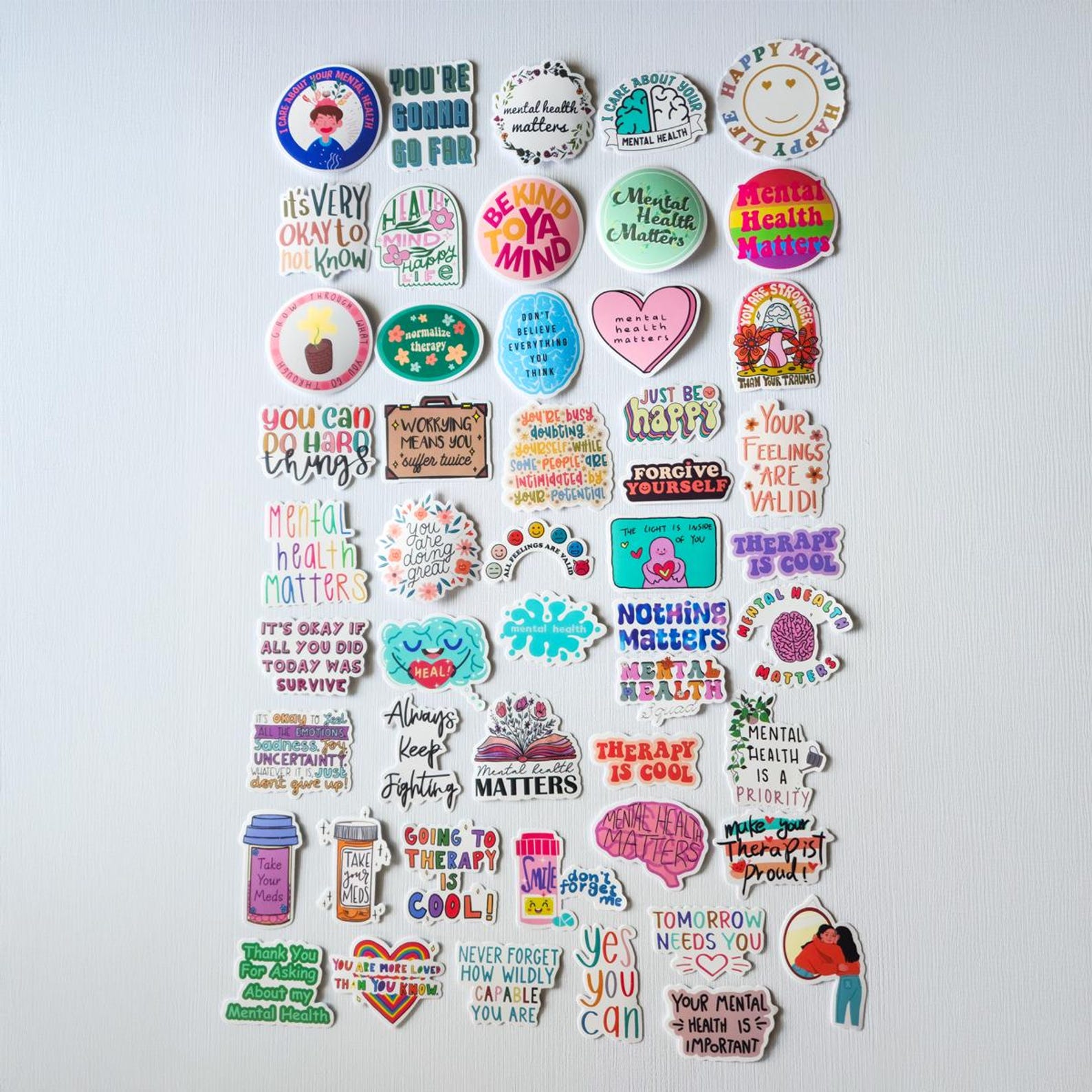 Mental Health Awareness Stickers: Positive Affirmations, Waterproof ...