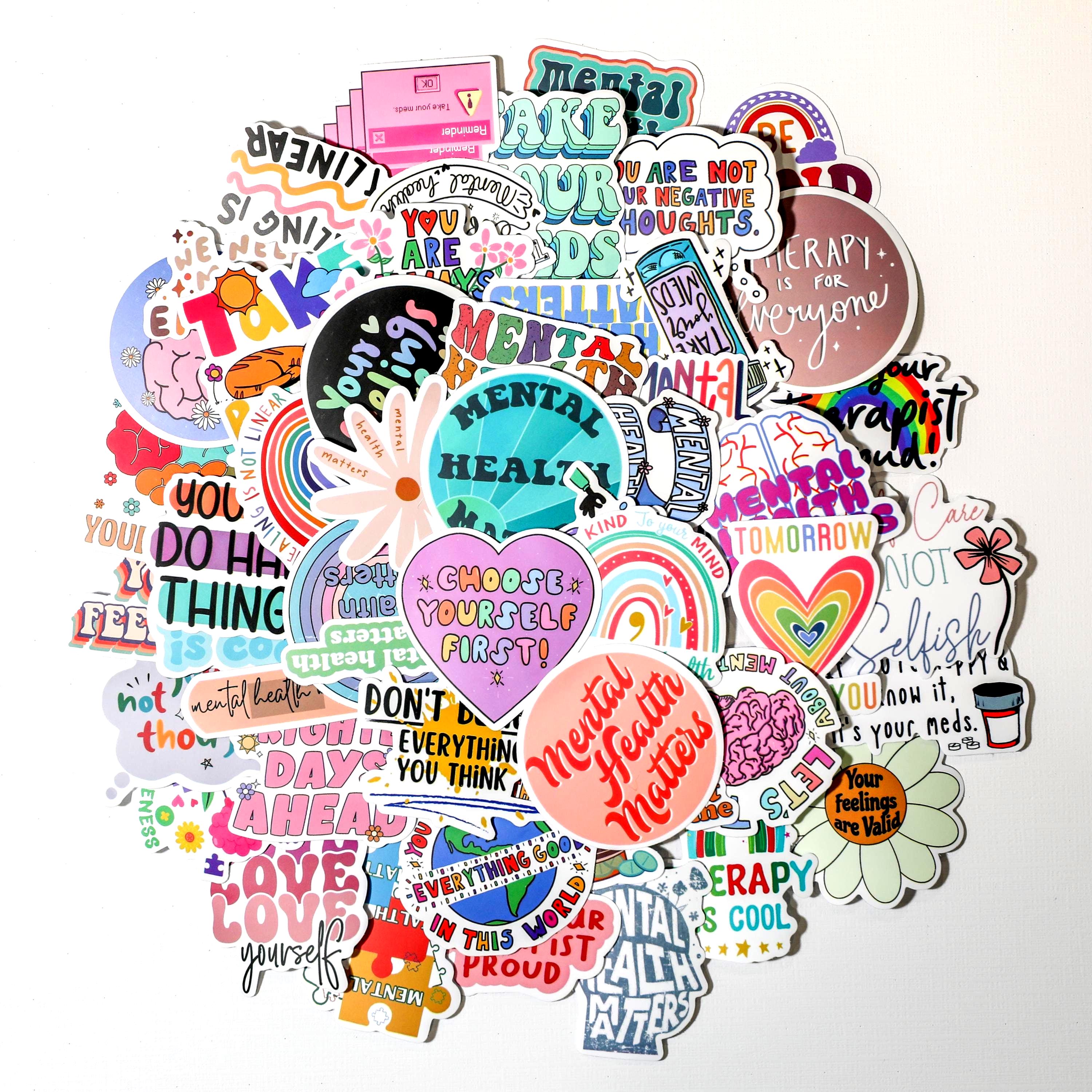 Mental Health Stickers: Positive Affirmations, Vinyl (set of 10-50) - Etsy