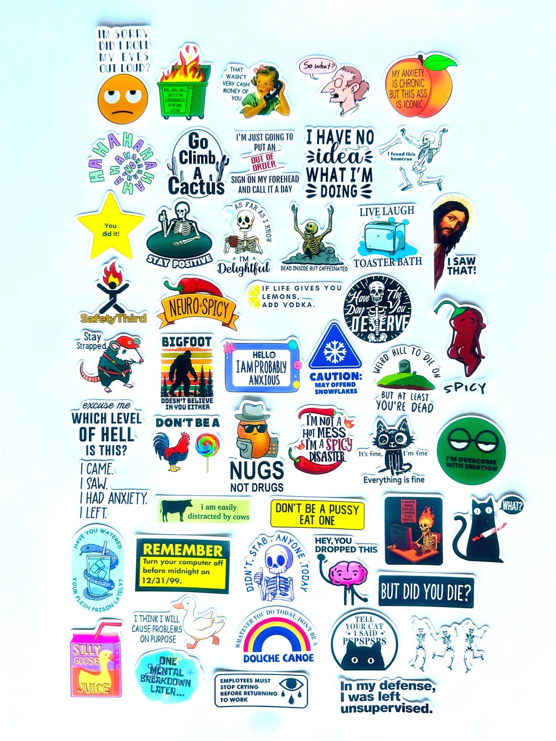 Relatable Stickers Help Sassy Stickers Pack – Sarcastic, Funny, and Relatable Vinyl Stickers ...