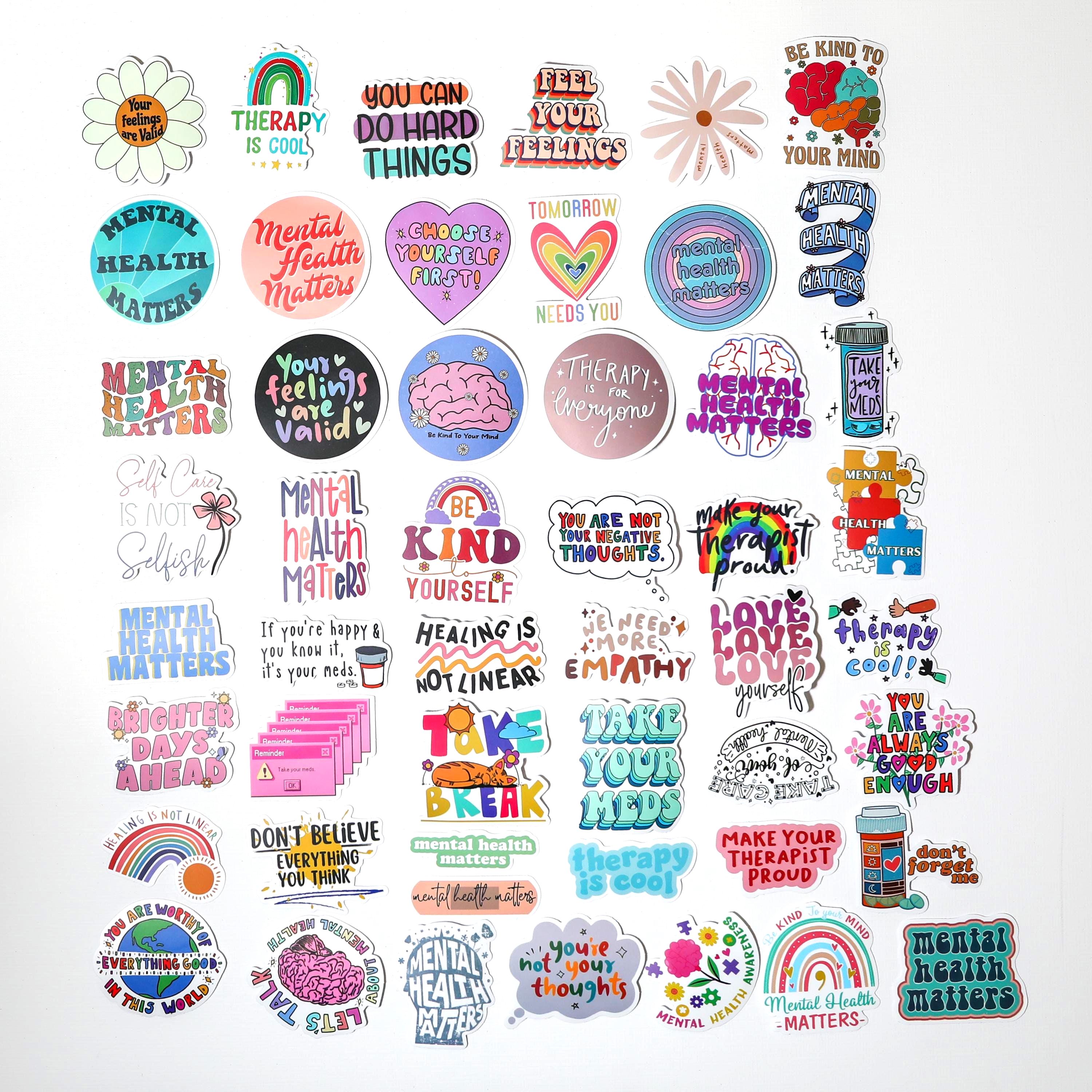 Mental Health Stickers: Positive Affirmations, Vinyl (set of 10-50) - Etsy