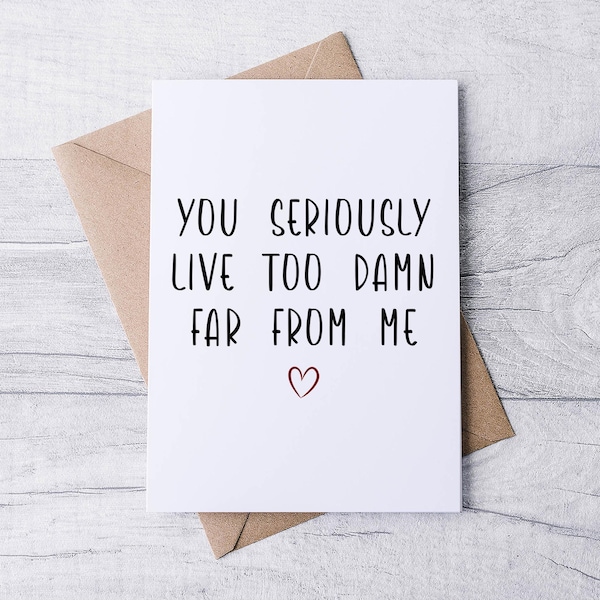 Funny Miss You Card: Long Distance Friendship, Family, Couple