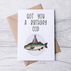 Birthday Cod Greeting Card - Fin-tastic Pun for Him/Her