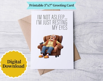 Funny Resting Eyes Greeting Card: Dark Humor Birthday Card (Digital Download)